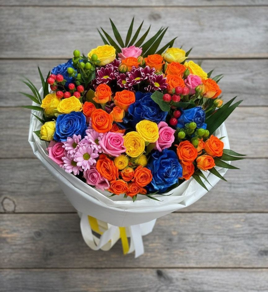 Букет цветов из: Розы и Хризантемы в Яблоновском