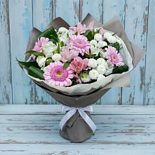 Букет цветов из:  Герберы, Альстромерии и Хризантемы в Яблоновском