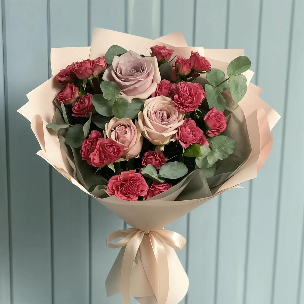 Букет цветов из: Гвоздики и Розы в Яблоновском