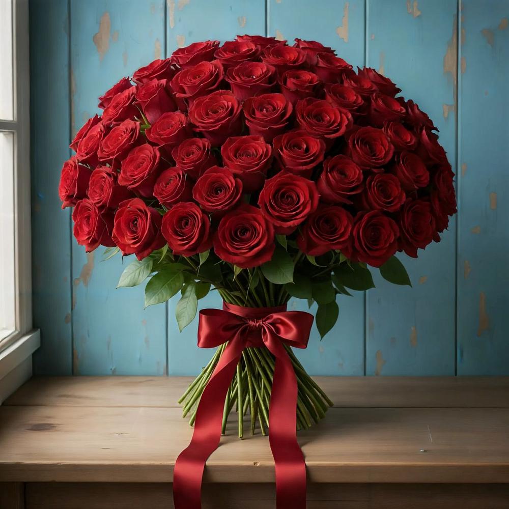 Букет Красные розы Блэк Меджик в Яблоновском