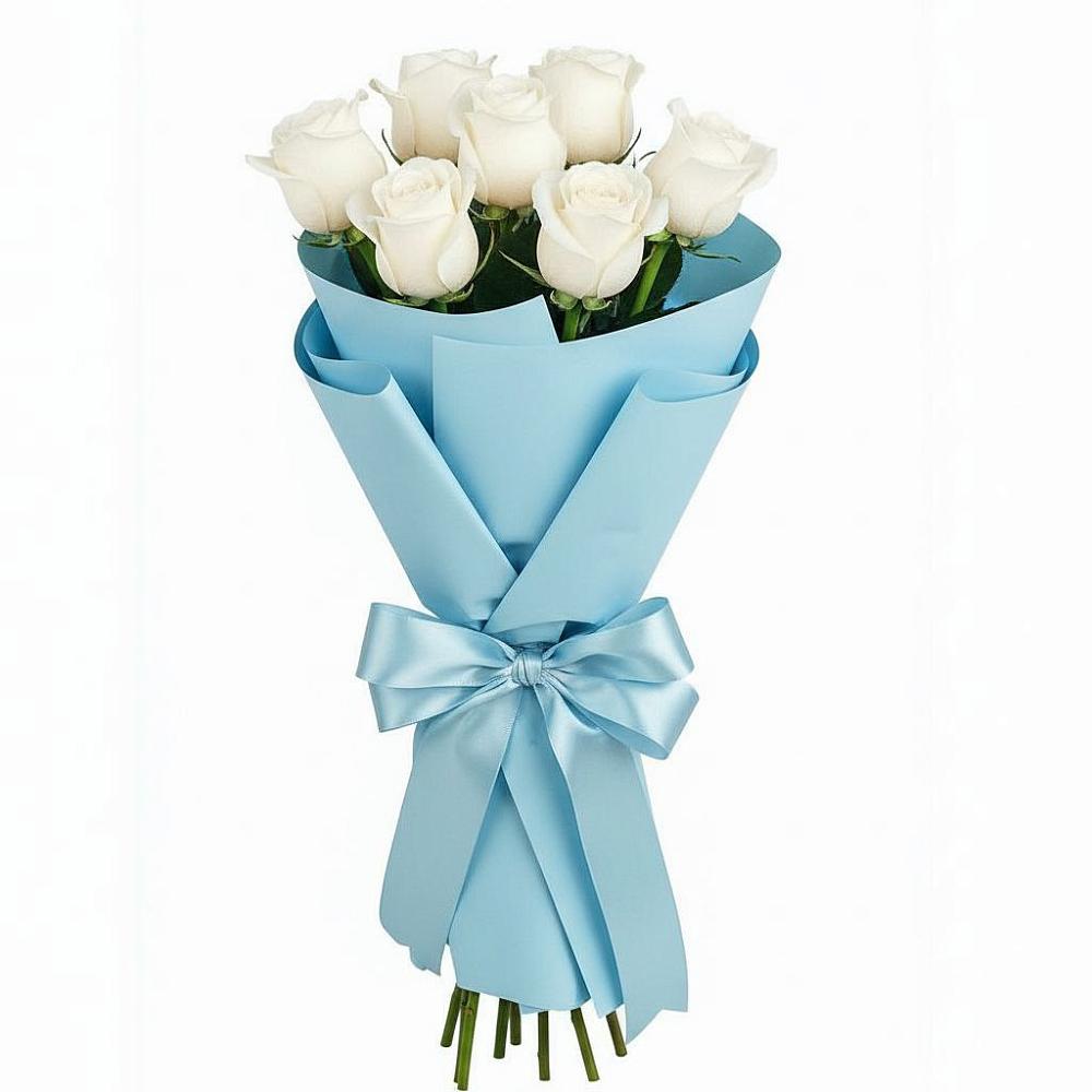 Букет 7 белых роз Проуд в Яблоновском