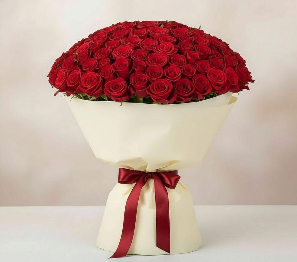 Букет 101 Красная роза Милано в Яблоновском