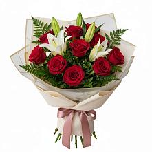 Букет цветов из:  Лилии и Розы в Яблоновском