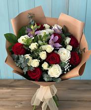Букет цветов из:  Розы и Альстромерии в Яблоновском