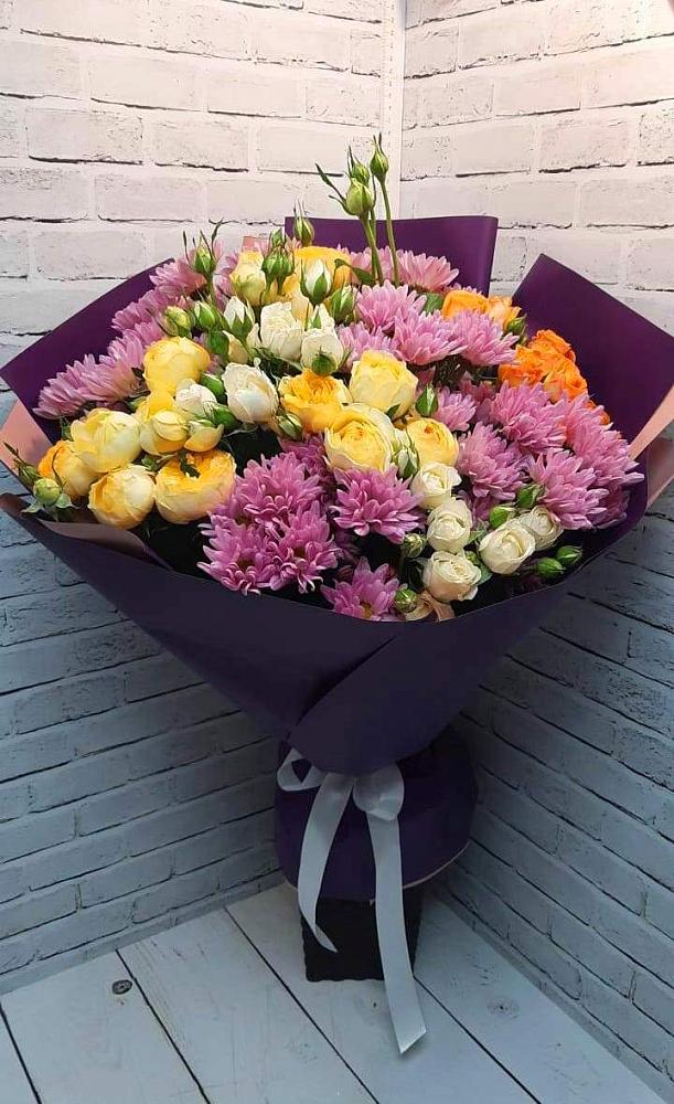 Букет цветов из: Хризантемы и Розы в Яблоновском