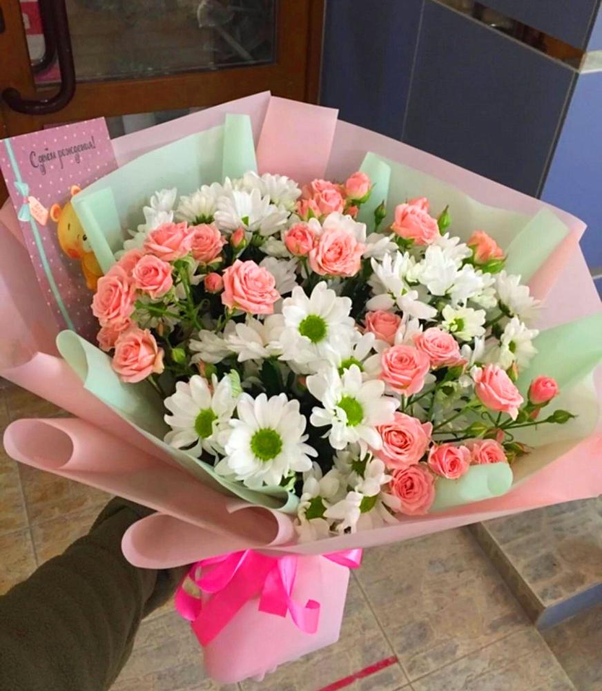 Букет цветов из: Розы и Хризантемы в Яблоновском