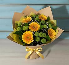 Букет цветов из:  Герберы и Хризантемы в Яблоновском