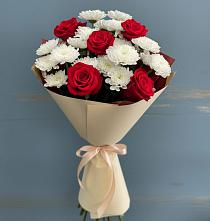 Букет цветов из:  Розы и Хризантемы в Яблоновском