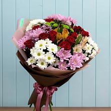 Букет цветов из:  Розы, Хризантемы и Альстромерии в Яблоновском
