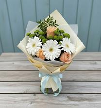 Букет цветов из:  Герберы, Розы и Хризантемы #REPLACE_PRED# Яблоновском