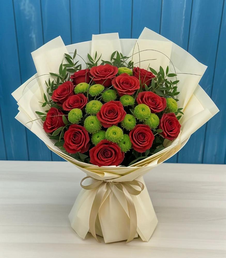 Букет цветов из: Розы и Хризантемы в Яблоновском